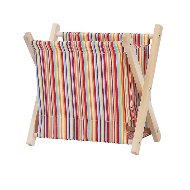 Folding Freestanding Wooden Magazine Rack Newspaper Holder File Organizer Office Decor Folding Fabric Wooden Magazine Rack