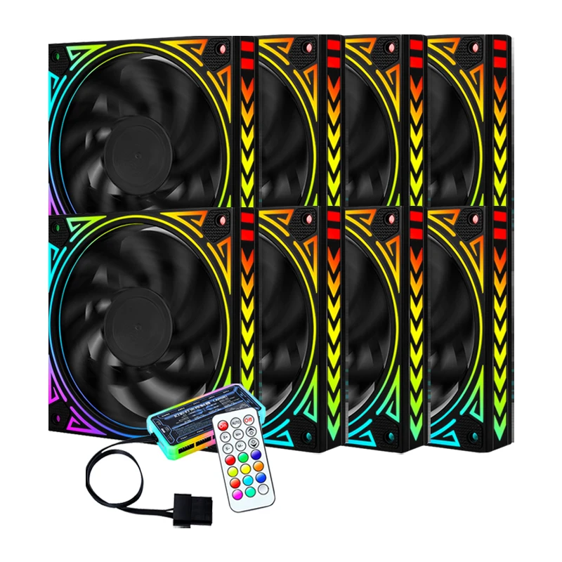 Недорогой 6-контактный компьютерный корпус, вентилятор, компьютерные охладители, мастер с контроллером ARGB, пульт дистанционного управления для корпуса