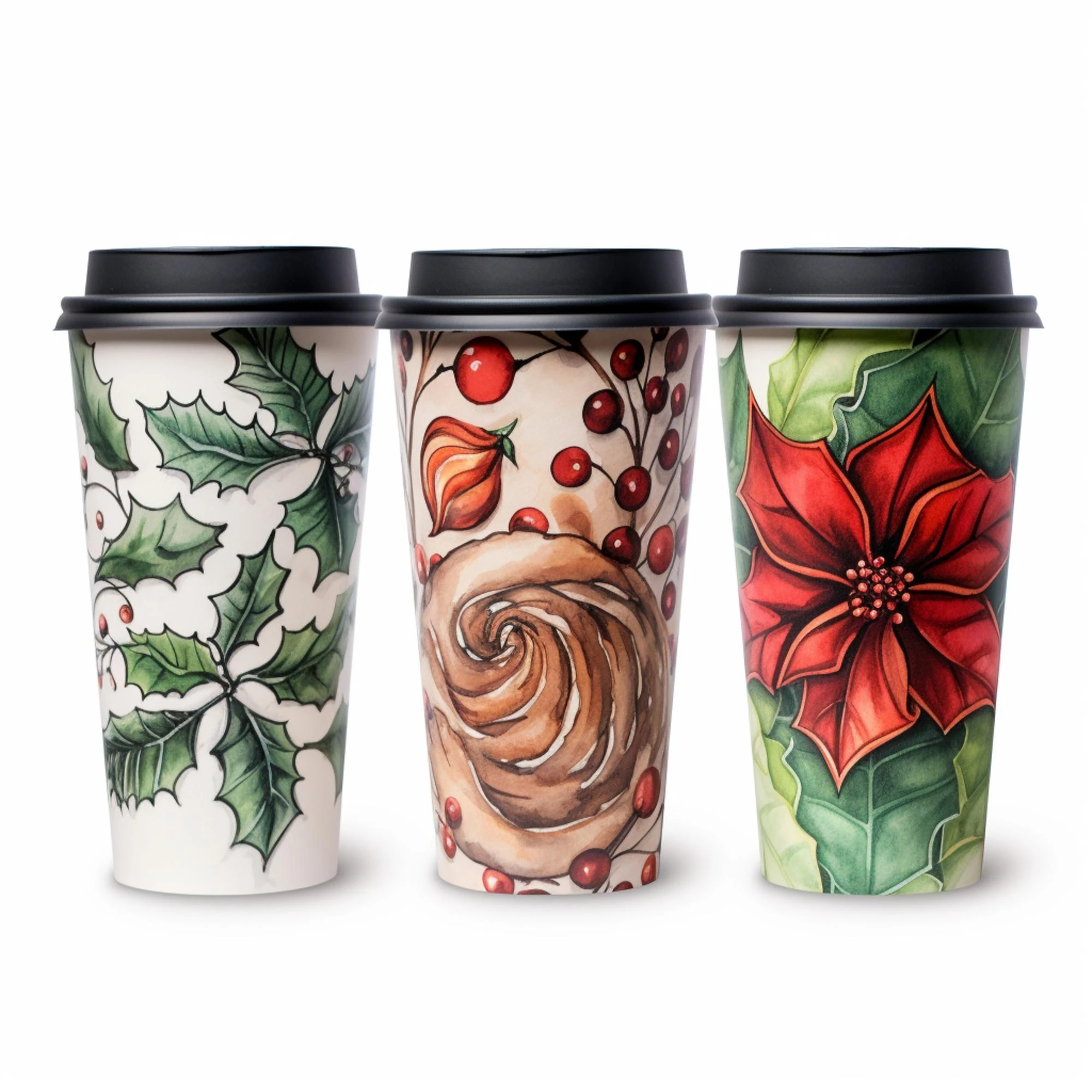 Customize Paper Coffee Cups Disposable printed Double Wall mugs With Lids,disposable 8/9/10/12/16oz With logo printed supplier