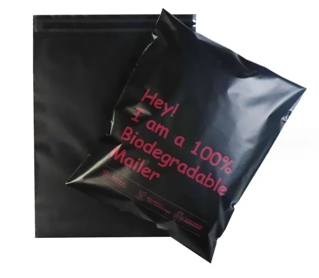 Biodegradable Compostable PLA Mailers Mailing Postage bags With Handle For Clothing Packaging Shopping