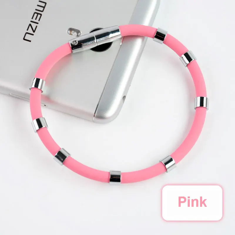 Custom promotional silicon rubber bracelet magnetic negative ion balance silicone wristband