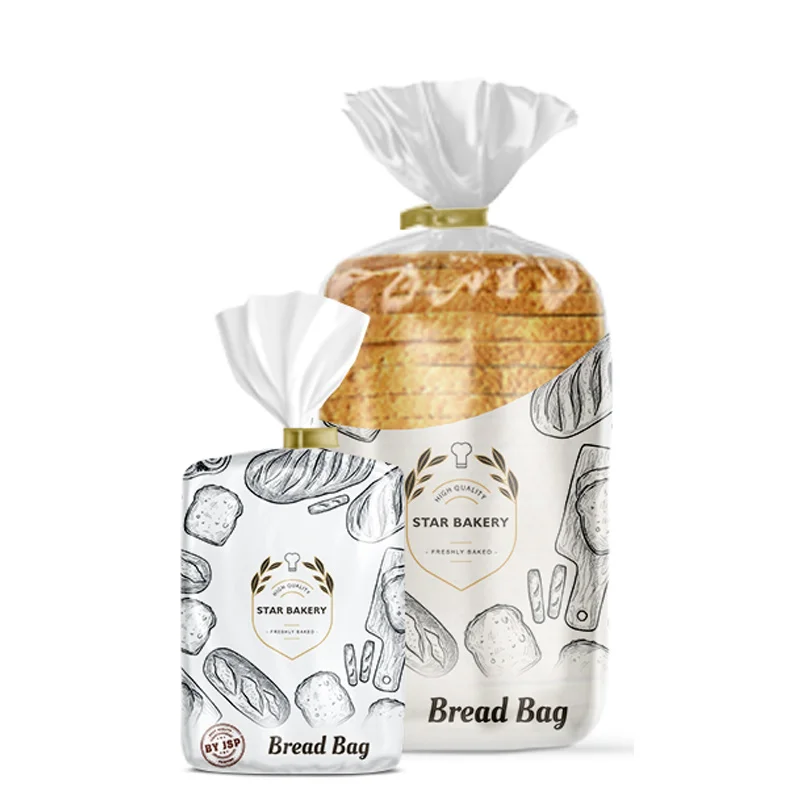 Custom Side Gusset Design Plastic Bread Bread Bag Food Cellophane Packaging Storage Bread Sandwich Baguette Bag