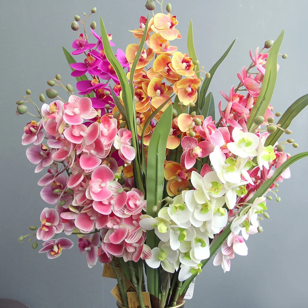 Chinese Factory Wholesale Real Touch Artificial Orchid Flowers for Home Garden Wedding Decoration