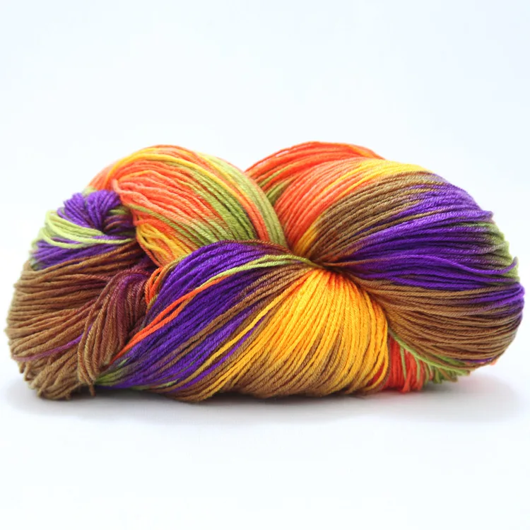 Segment Dye Medium Thick Hand-knitted Gradient Color Handmade DIY Shoes Cotton Slippers Shoes Wool Acrylic Yarn
