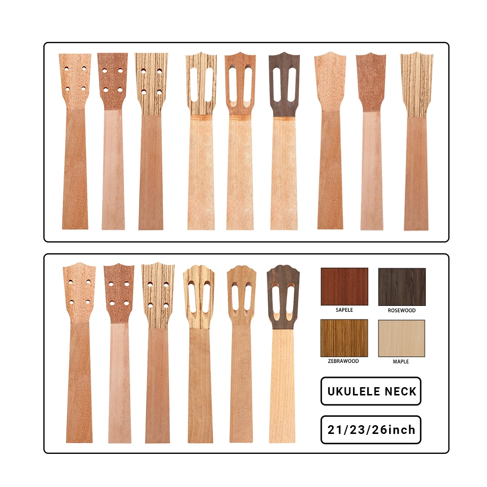 Укулеле NAOMI 21/23/26 дюйма с шеей корпус из красного дерева Сапеле/зебраво/шпон розового для гавайской мини-гитары сделай сам замена