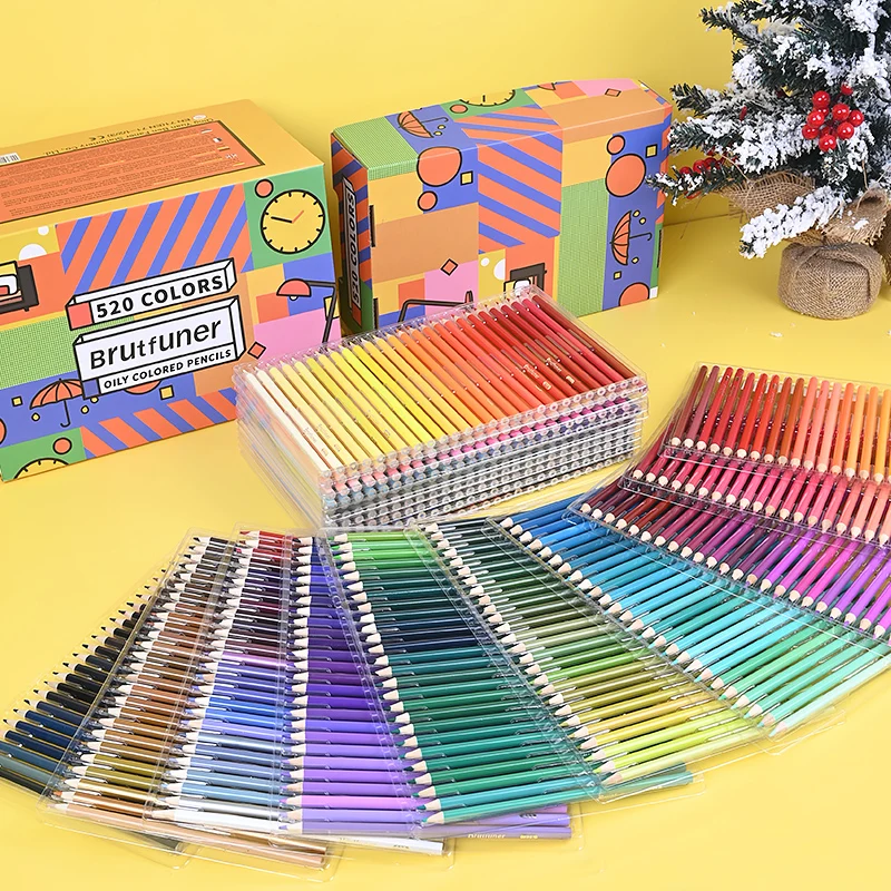 Best Art Gift Set 520 Colors Pencil EN71-1/2/3 Certified Drawing Oil Based 3.0MM Lead Colored Pencil Gift Set