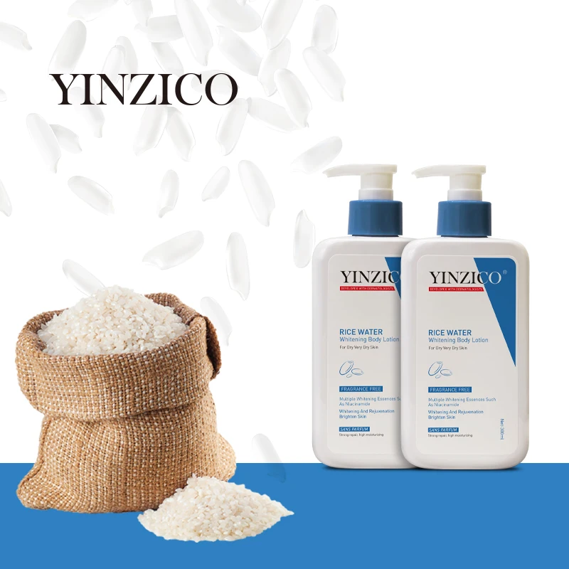 OEM nature rice water co Chinese factory Black skin beauty whitening lotion Body Moisturizer Cream