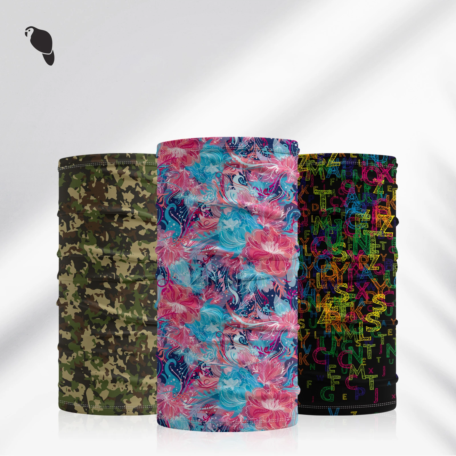 Leo Ice Silk Custom Printed Logo Spandex Seam Bandana Head Scarf Seamless Neck Gaiter Buffs
