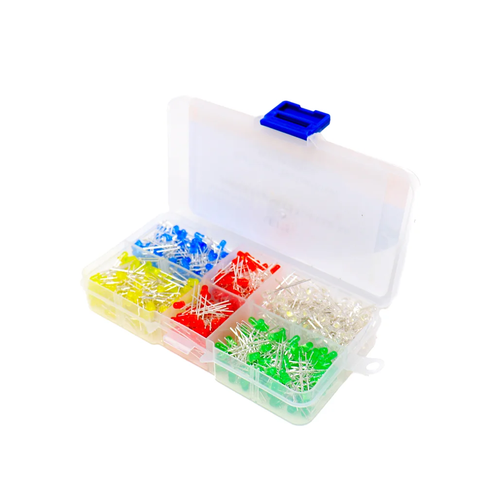 5Mm LED Diode Light Assorted Kit Green Blue White Yellow Red COMPONENT DIY Kit