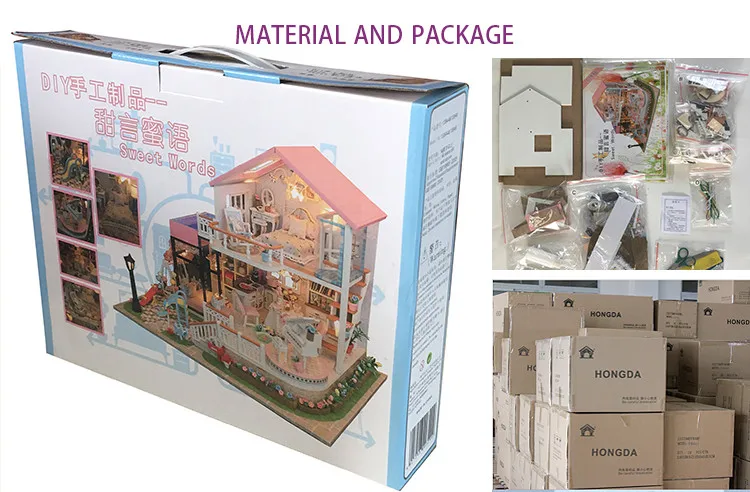 Hongda Handmade Crafts 1:12 Scale Diy Dollhouse Wooden Miniature  Dollhouse diy miniature dollhouse kit