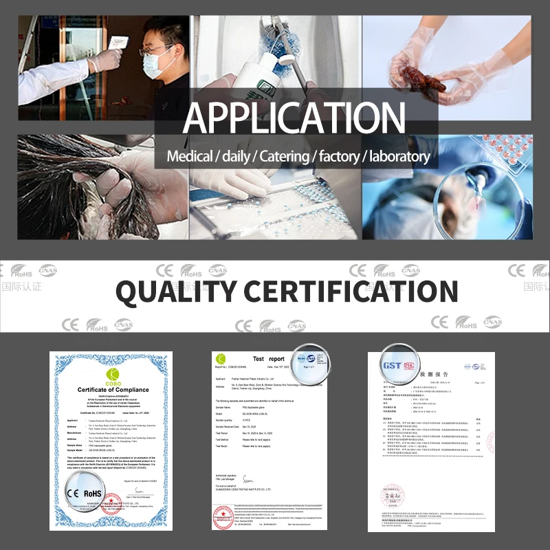 
Hot Sale food grade powder free BBQ Hybrid latex free disposable glove for food 