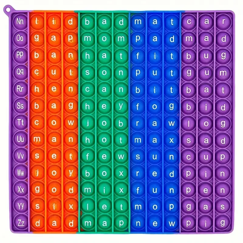 Both Sides 104 CVC Words Game Pop Toys, Silicone ABC Letters Phonics  Words Learning Resources Educational Toys for Kids