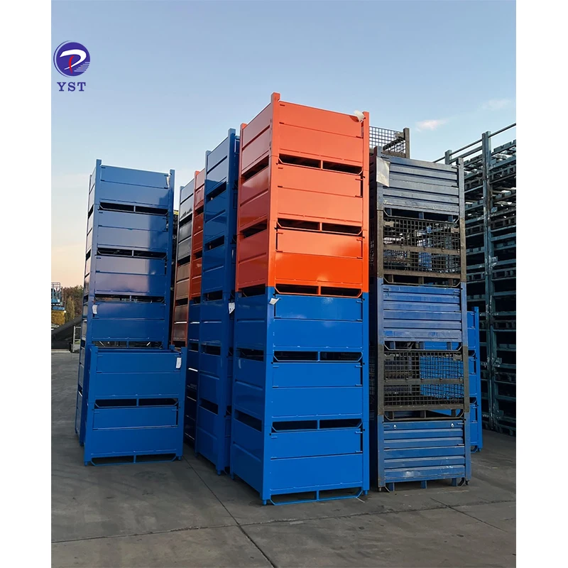 Good quality large heavy duty stackable durable rigid corrugated steel bins
