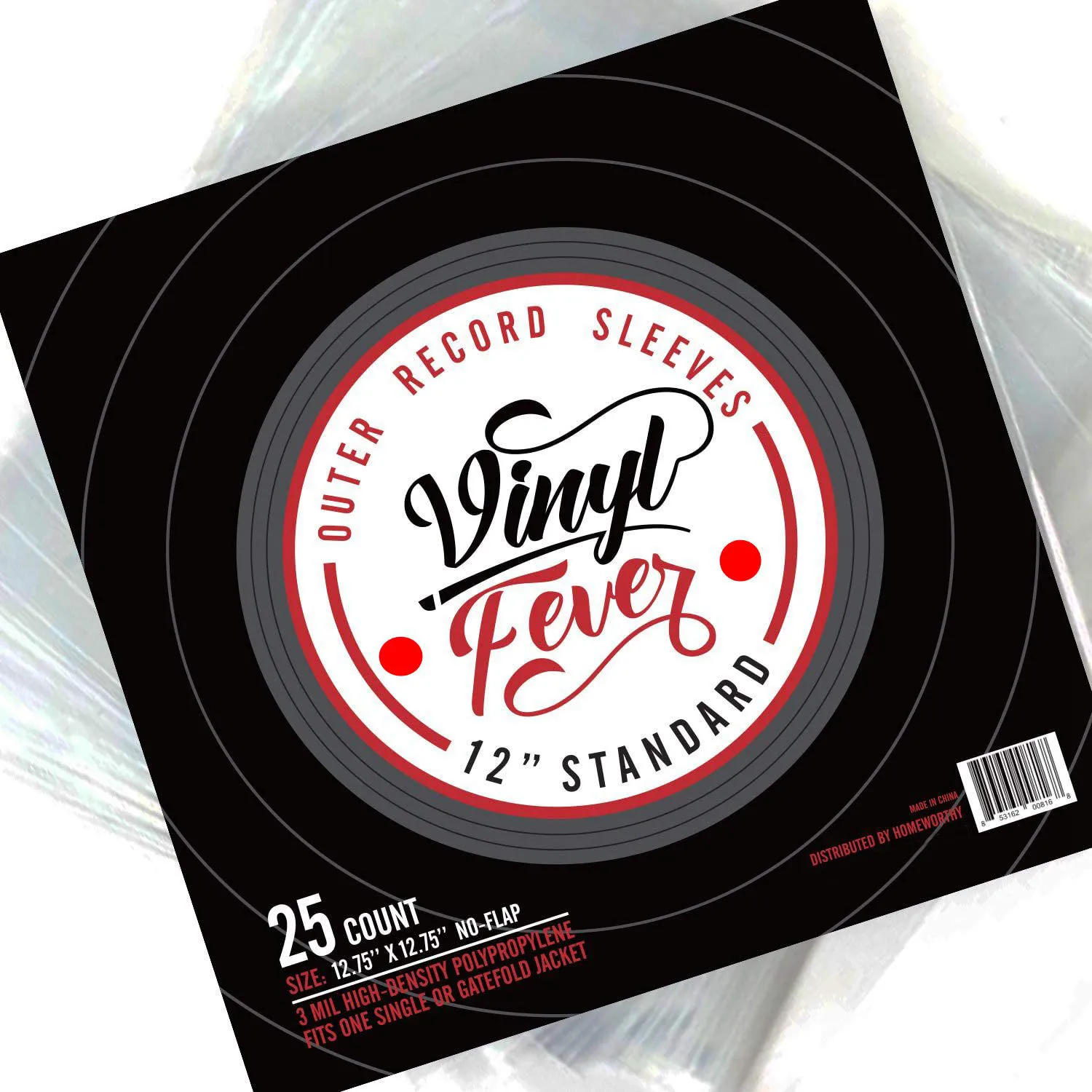 Eco Friendly Vinyl Record Sleeves [25 Pack] - Outer Album Covers With Premium Clarity for 12 Inch LPs