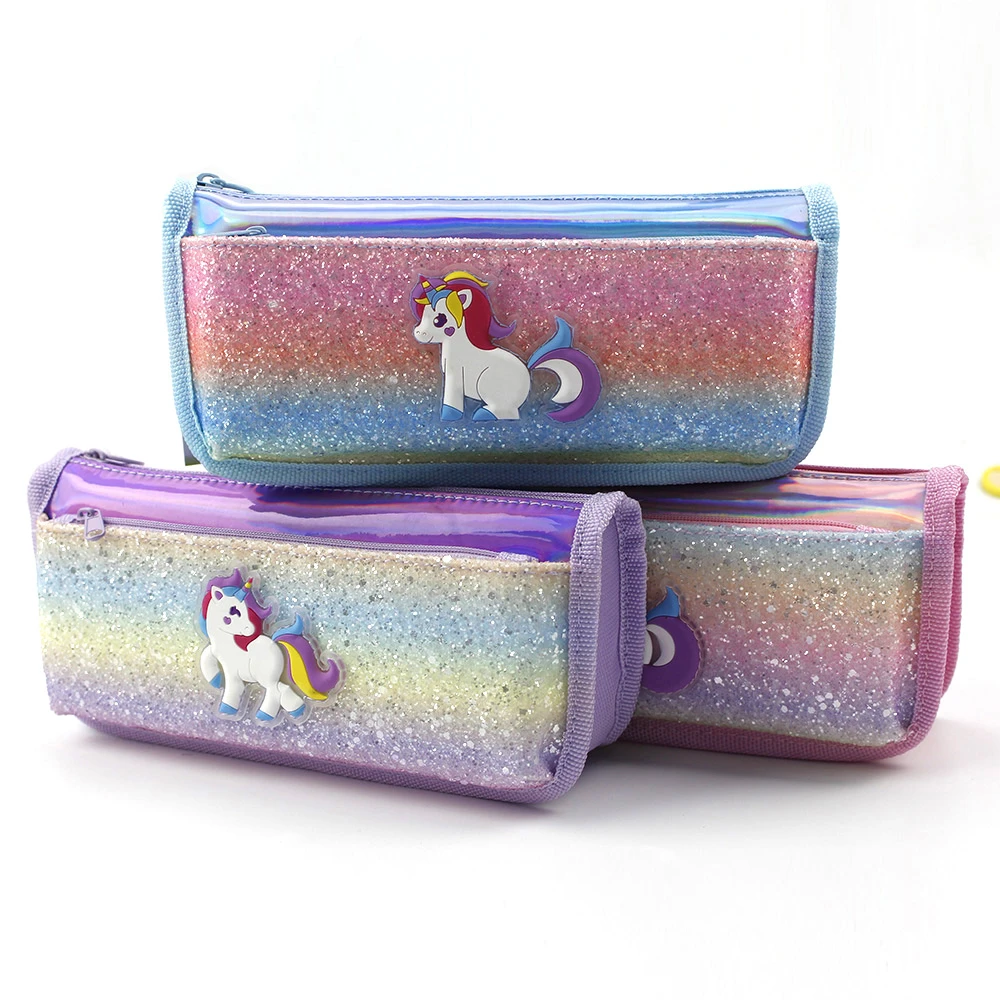 Unicorn pencil case hot selling stationery bag wholesale back to school stationery bag pencil pen case for kids