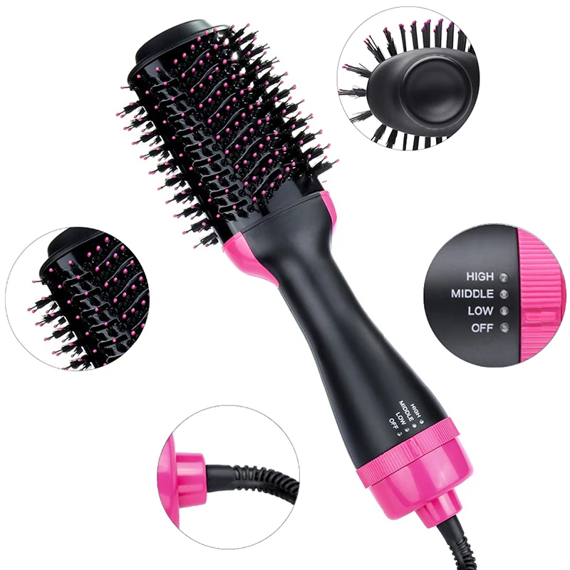 
Amazon Top Seller 2020 Straightener and Hair Curler Comb Brush 3 IN 1 Electric Curler Multi-Function Hot Air Comb 