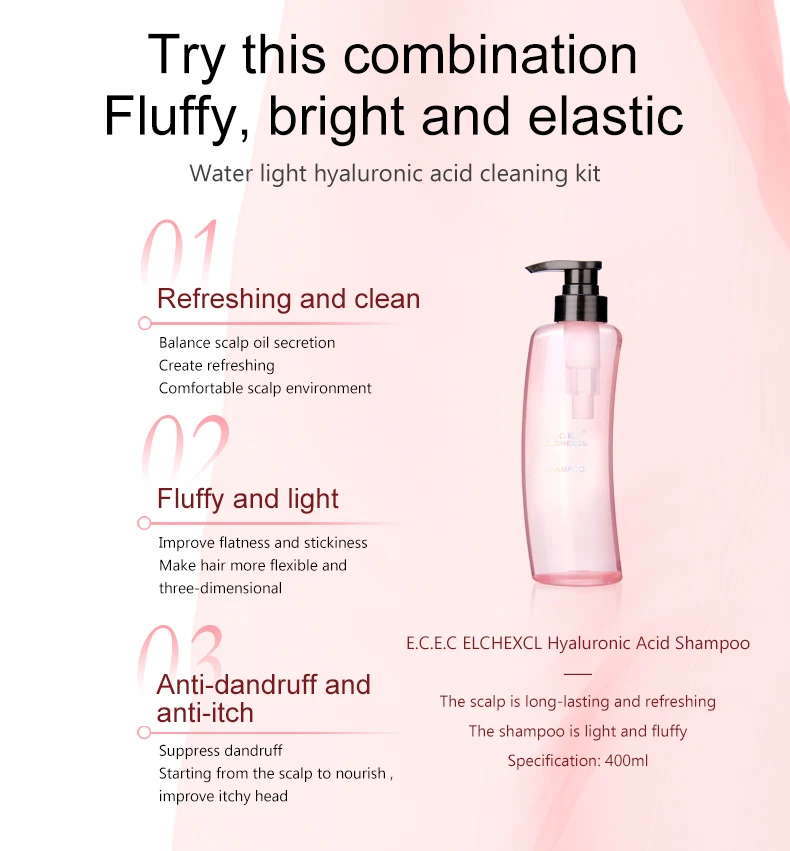 Halal Hyaluronic Acid Hair Shampoo And Conditioner Set 4C Curls Shampoo Unit Salon Hair Loss Shampoo