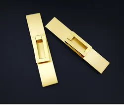 New Chinese Style Shoe Cabinet Bookcase Handle Straight Strip Bathroom Solid Pure Copper Double Hole Modern Simple Copper Handle