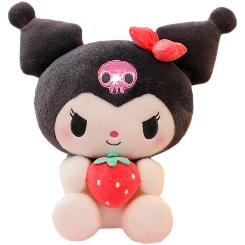 Kuromi Sanrioed Plush Dolls Wholesale Anime Figure Kuromi Stuffed Plush Toys New Kuromi Strawberry Plush Toy Strawberry Cinnamon