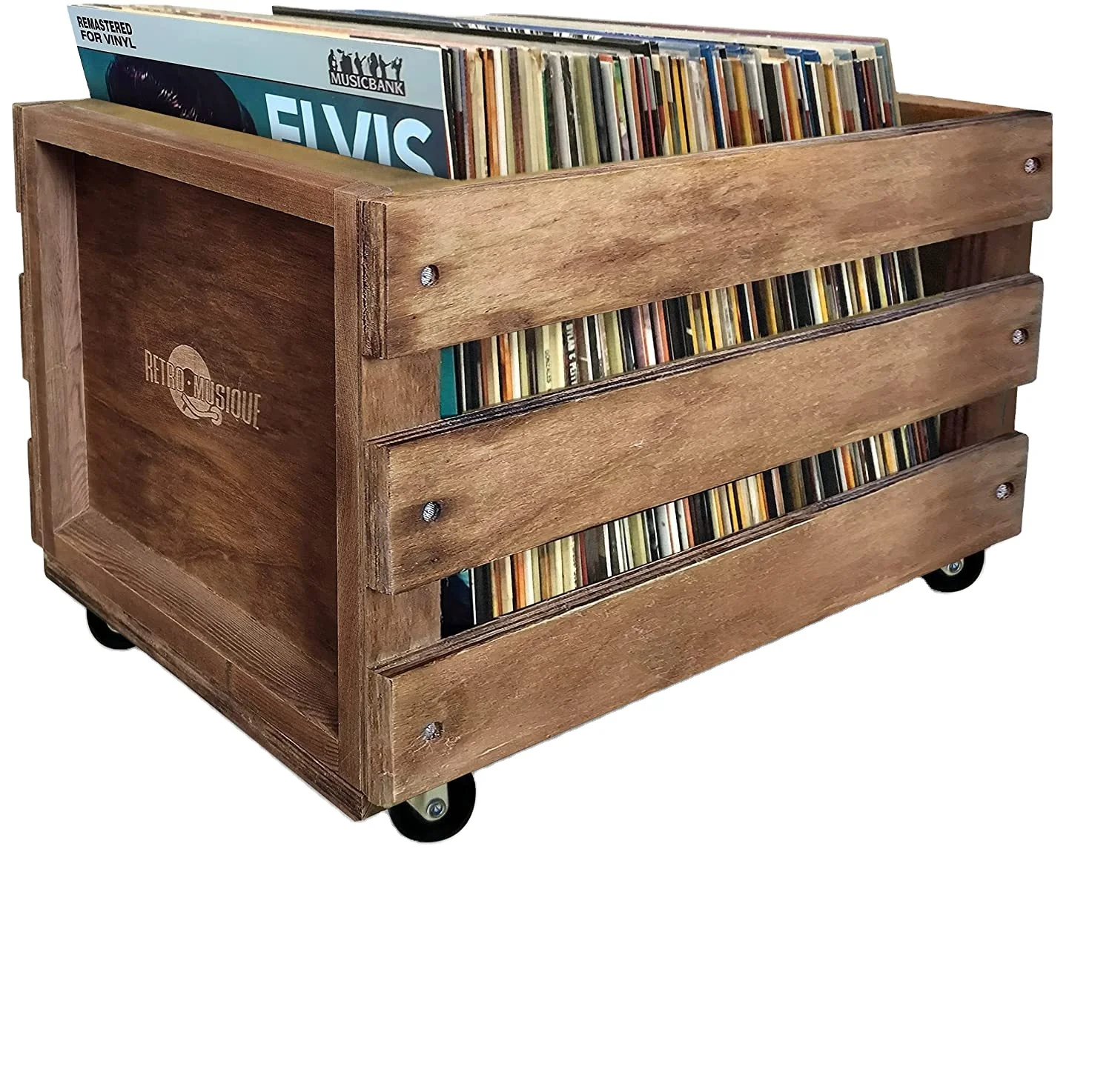 Деревянная подставка под старину, большая и средняя деревянная подставка для хранения с колесиками