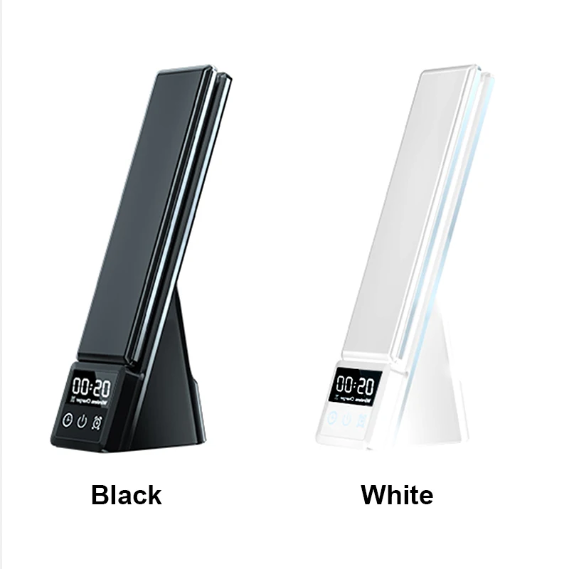 factory LED Desk Lamp 3 in 1 Multifunctional Table light 3 Level Fast Qi Wireless Charger Indoor Folding Reading Lamp With Clock