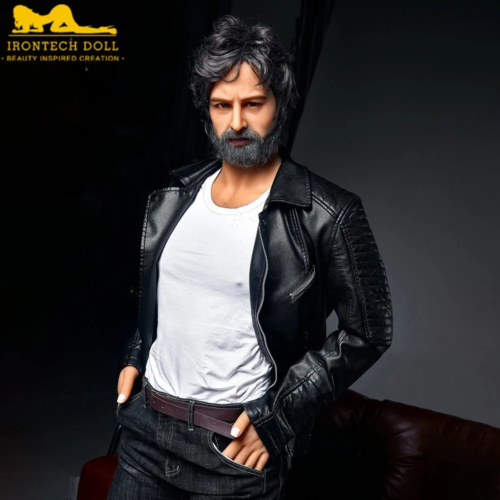 Factory Direct Supply Customized  IronTech 175cm old man with whisker sex doll TPE