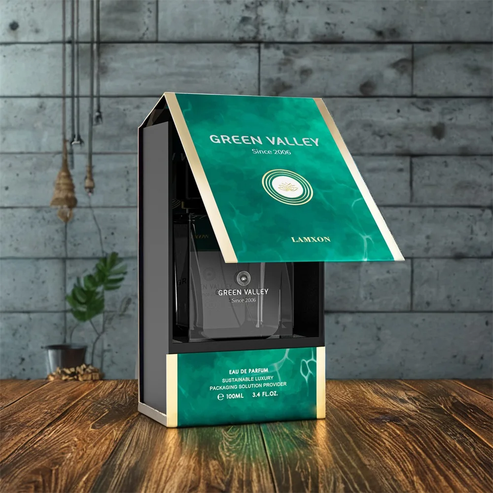 Clamshell Lid 30ml 50ml 100ml Custom Label Small Cologne Bottle Box Packaging Paper Rigid Lady Perfume Box