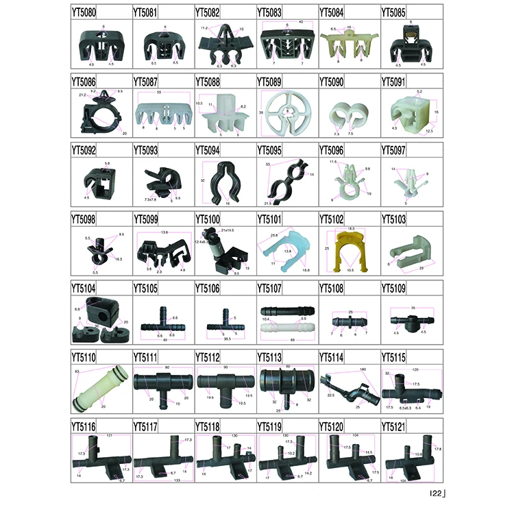 Clamp Clips Fasteners Plastic Panty Air Water Fuel T Rectangular Plastic Pipe Tube