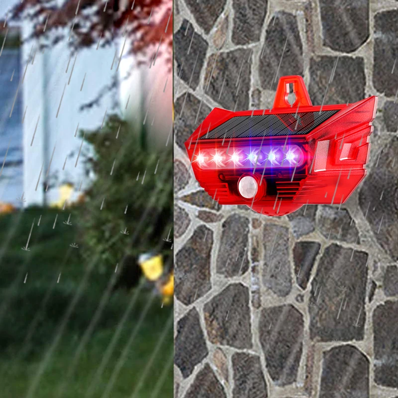 Sound and Light Alarm Solar Wireless Infrared Sensor Home Anti-theft Sound and Light Alarm for Farm Gardens Factory Warehouse