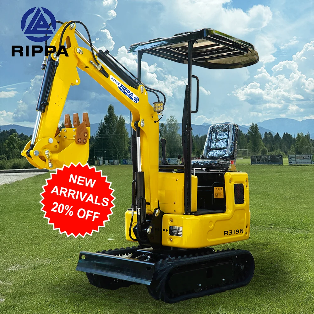 Rippa Machinery 1 тонный гусеничный экскаватор мини-экскаватор EPA Digger Farm
