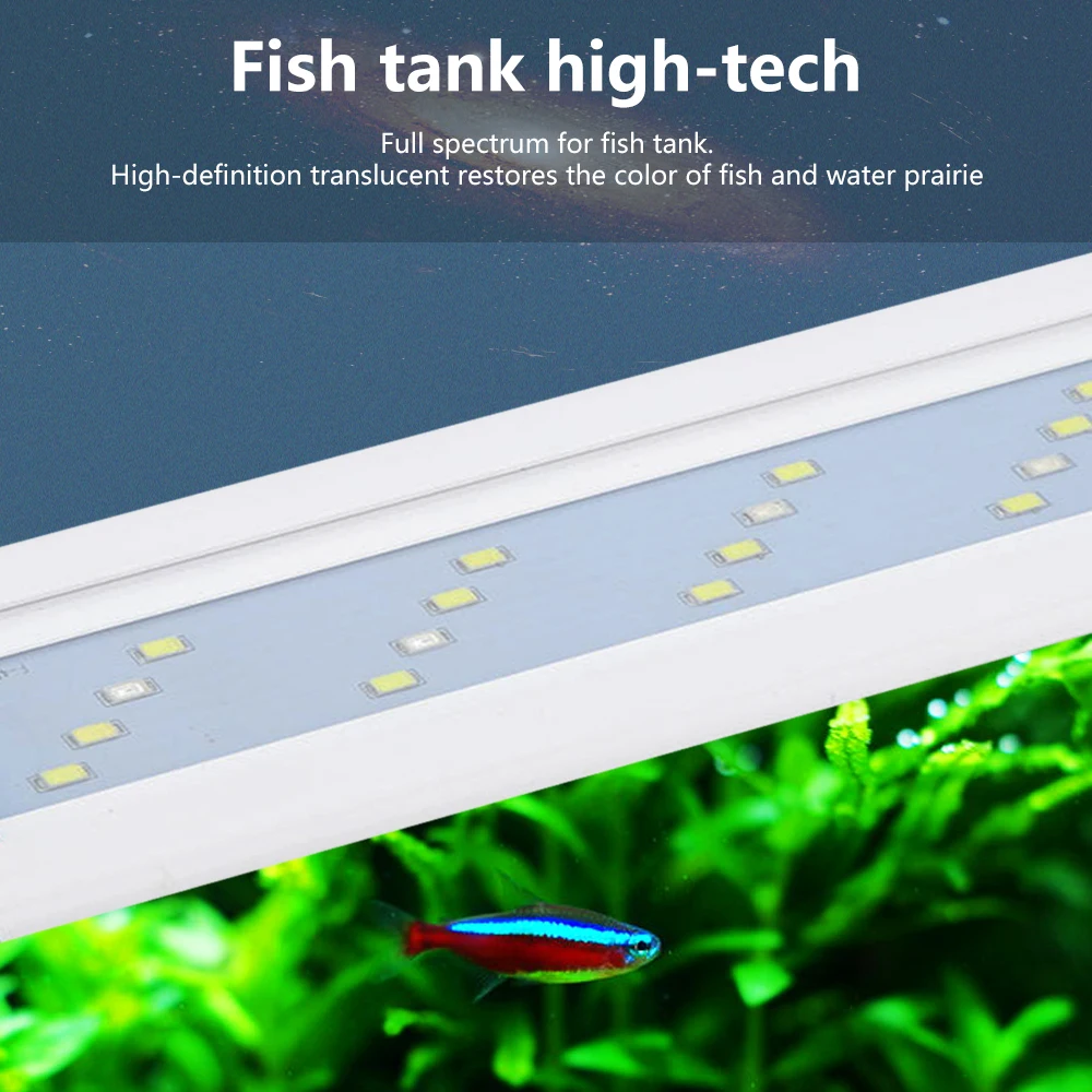 90-260V Aquarium Clip Light Super Thin Fish Tank Planted Aquarium Lamp 18-71cm LED EU Energy Aquarium Lighting