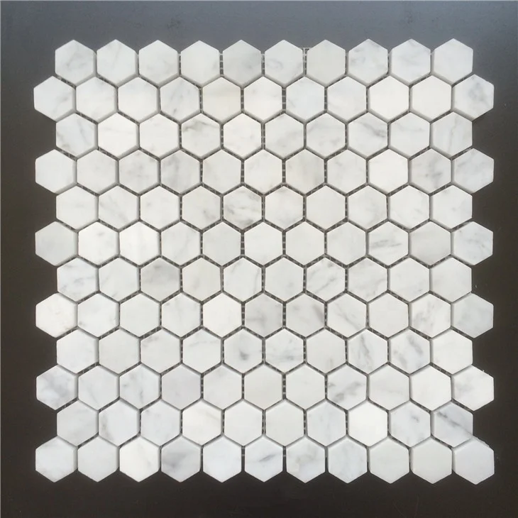 
 Итальянский Bianco Carrara белого каррарского мрамора 1 дюйм шестиугольная мраморная мозаика настенная плитка  
