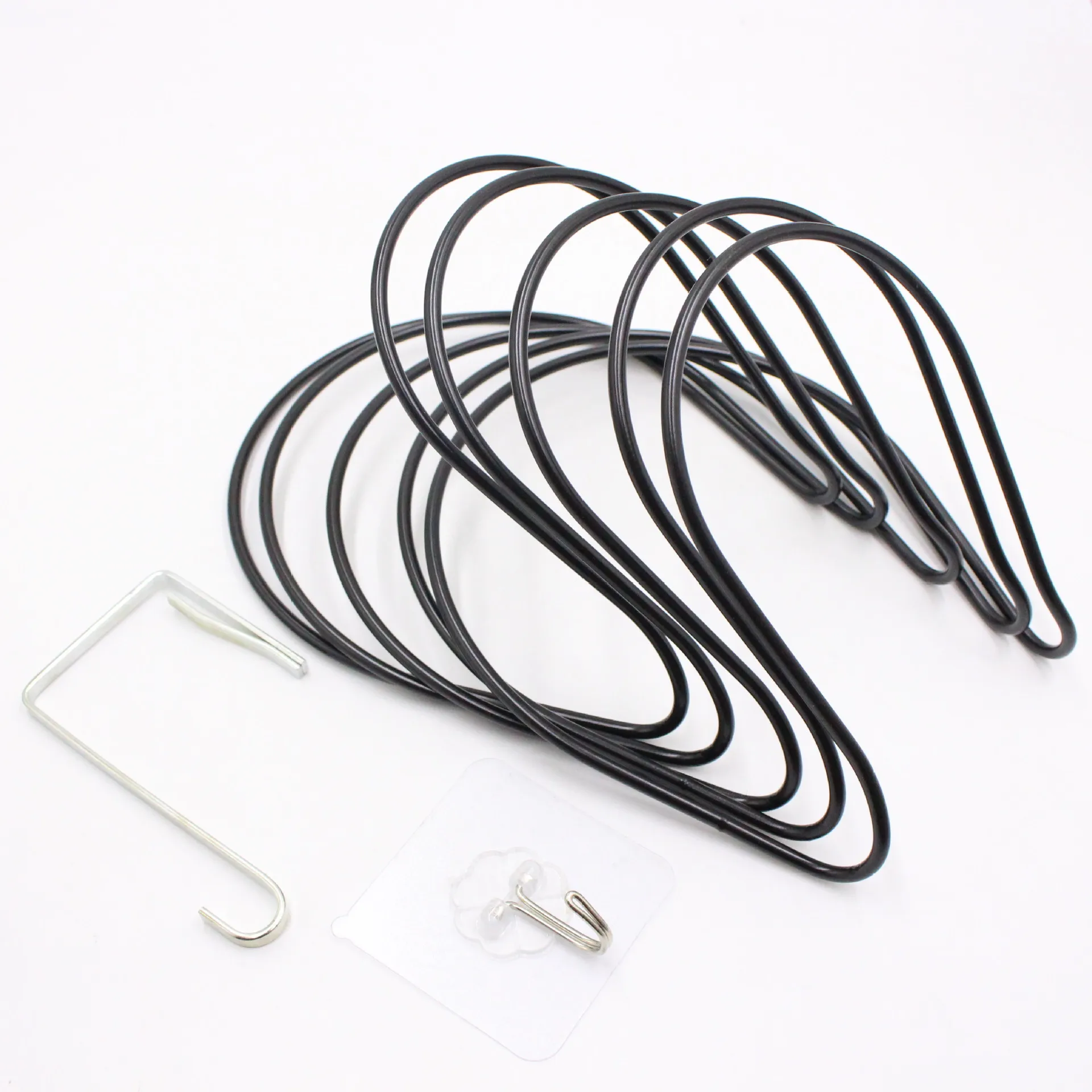 Multi-layer hanging type chain coat hook behind the door seamless nail-free wardrobe wrought iron bag scarf hat storage rack