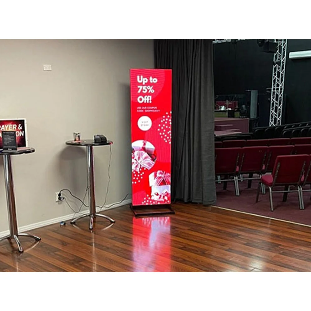 Portable Slim Advertising Digital Signage Video Screen Banner Indoor P2.5 Smart Led Poster Display