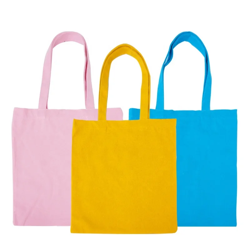 Personalized Custom Embroidered Orange Large Plain Blank White Custom Cotton Reusable Tote Shopping Canvas Bag With Logo