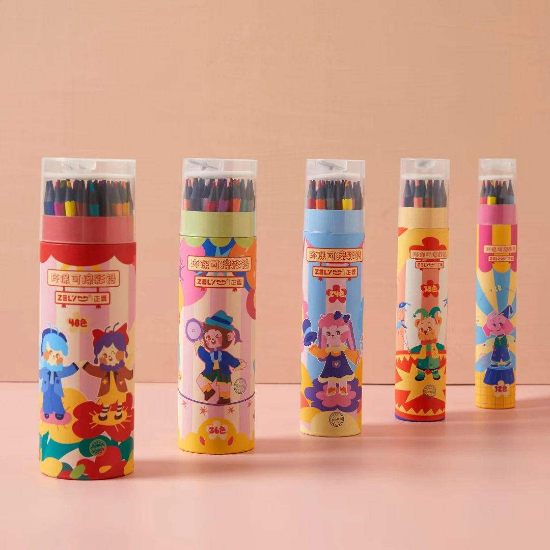 ZL212 18 colors kawaii pencils Free Sample 3.5 inch 7 inch bulk color pencil customized Pencil for family use