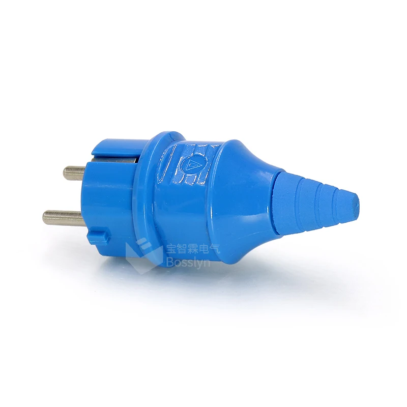 Durable quality schuko germany france type rewireable AC power connecter 250V 16A male plug