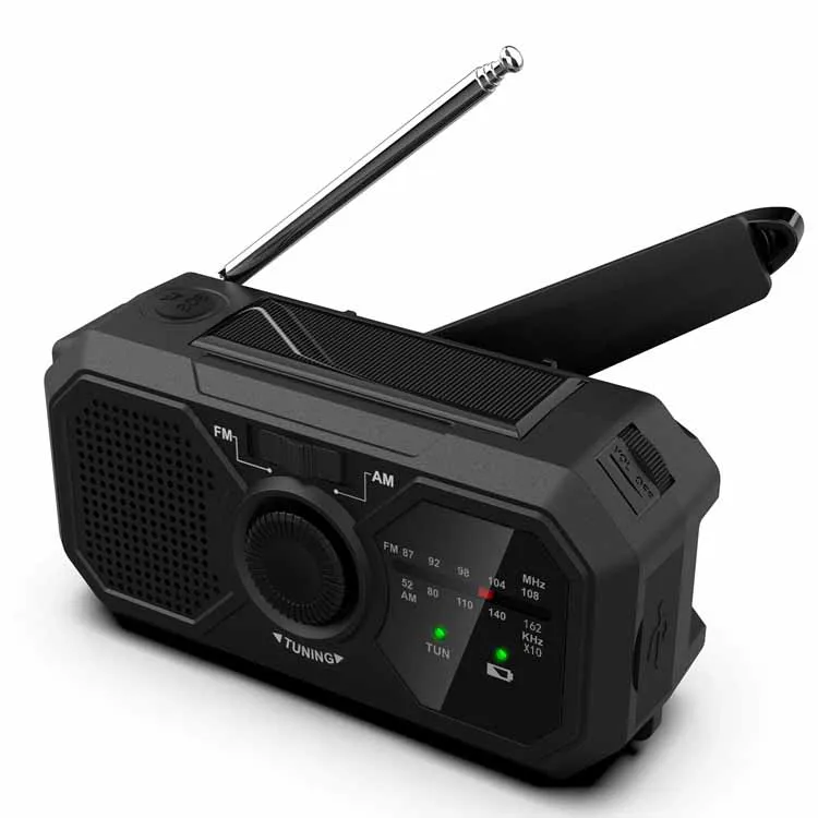 Хорошая распродажа портативное черное радио для солнечной зарядки AM FM наружное кемпинга и дома аварийное