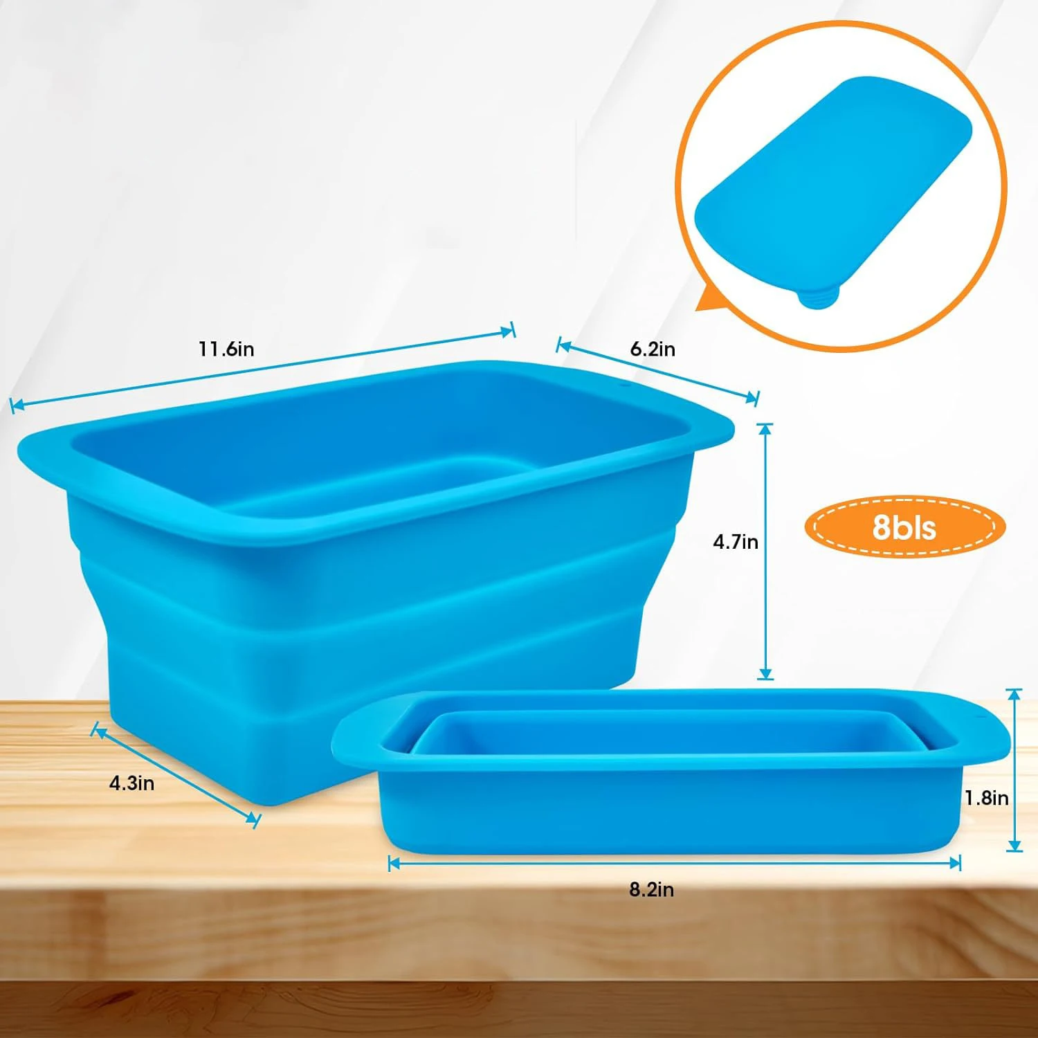 4LB 8LB Silicone Ice mold block tray collapsible big ice maker Custom Logo for Ice Cream Tool Extra Large for summer