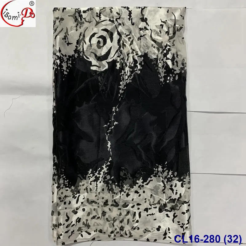 Lisami Ready for Ship Metallic Sudanese Fashion Soft Burn Out Golden Dirac and Gabasar Somali Dirac Fransawei Silk Fabric