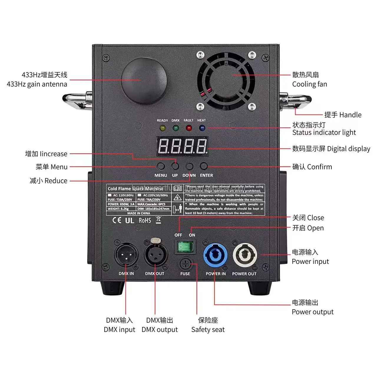 Cold Fountain Fire Cold Sparkler Number Cold Spark Machine for Wedding Event