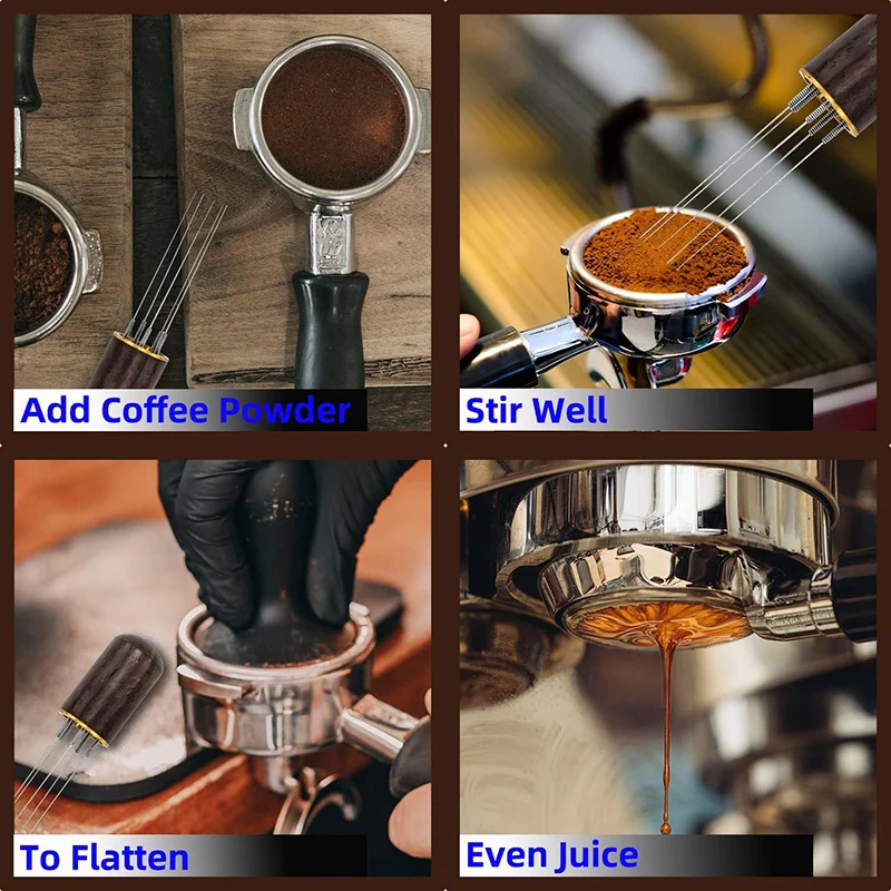 Espresso Distribution Tool Natural Wood Hand Tampers Stirring WDT Tool Coffee Stirrer Needles