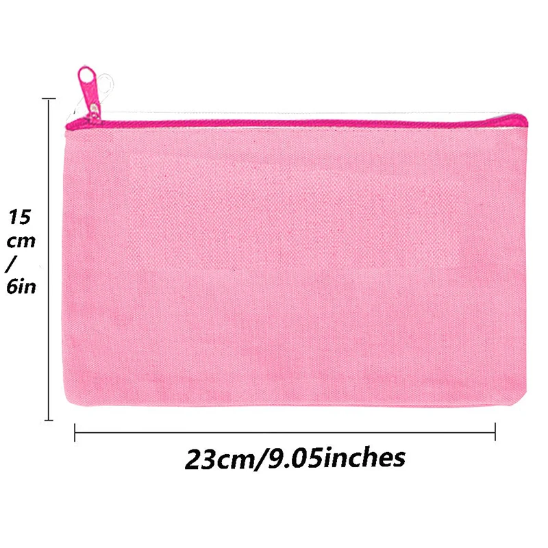 Top zip portable makeup bag cotton linen pouch fashion cosmetic bag with custom logo size color