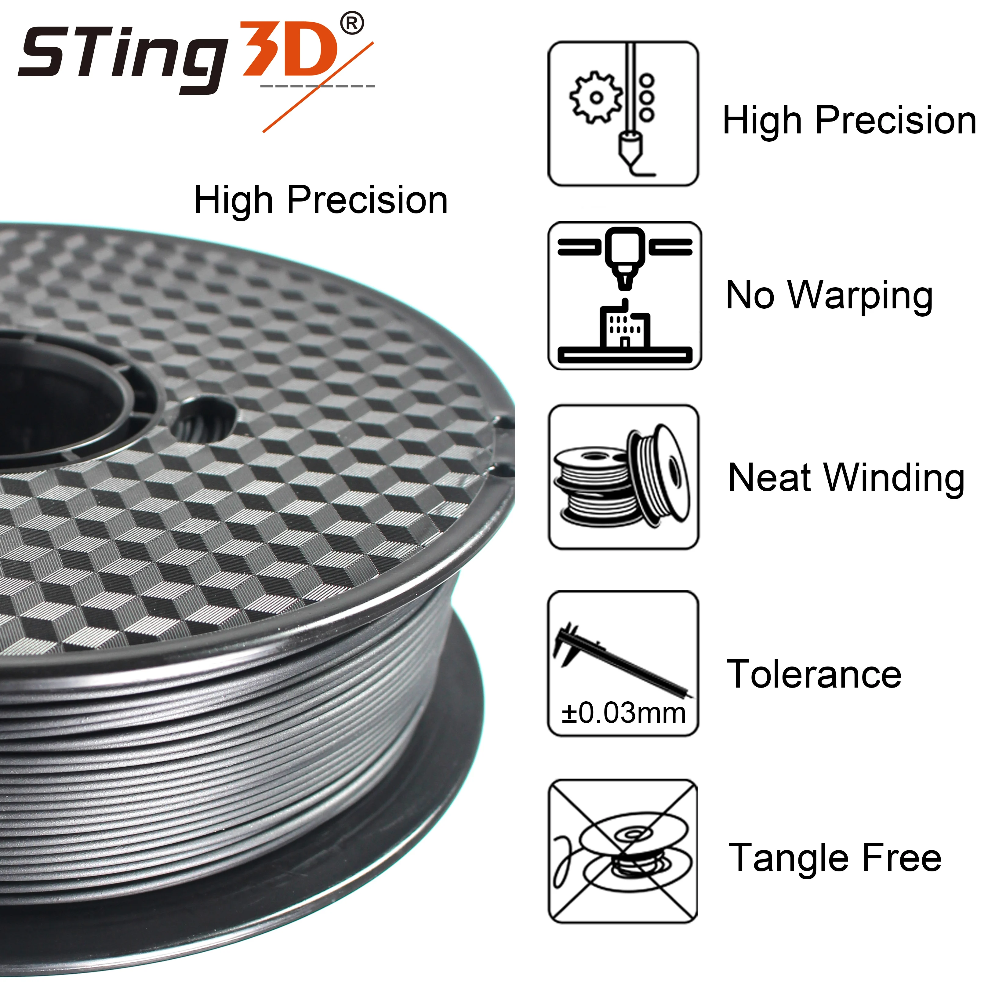 sting Promotion New Arrival ASA ABS PETG/PLA Carbon Fiber 1.75mm 3D Printing Filament 1KG For 3D FDM Printer Fast Shipping