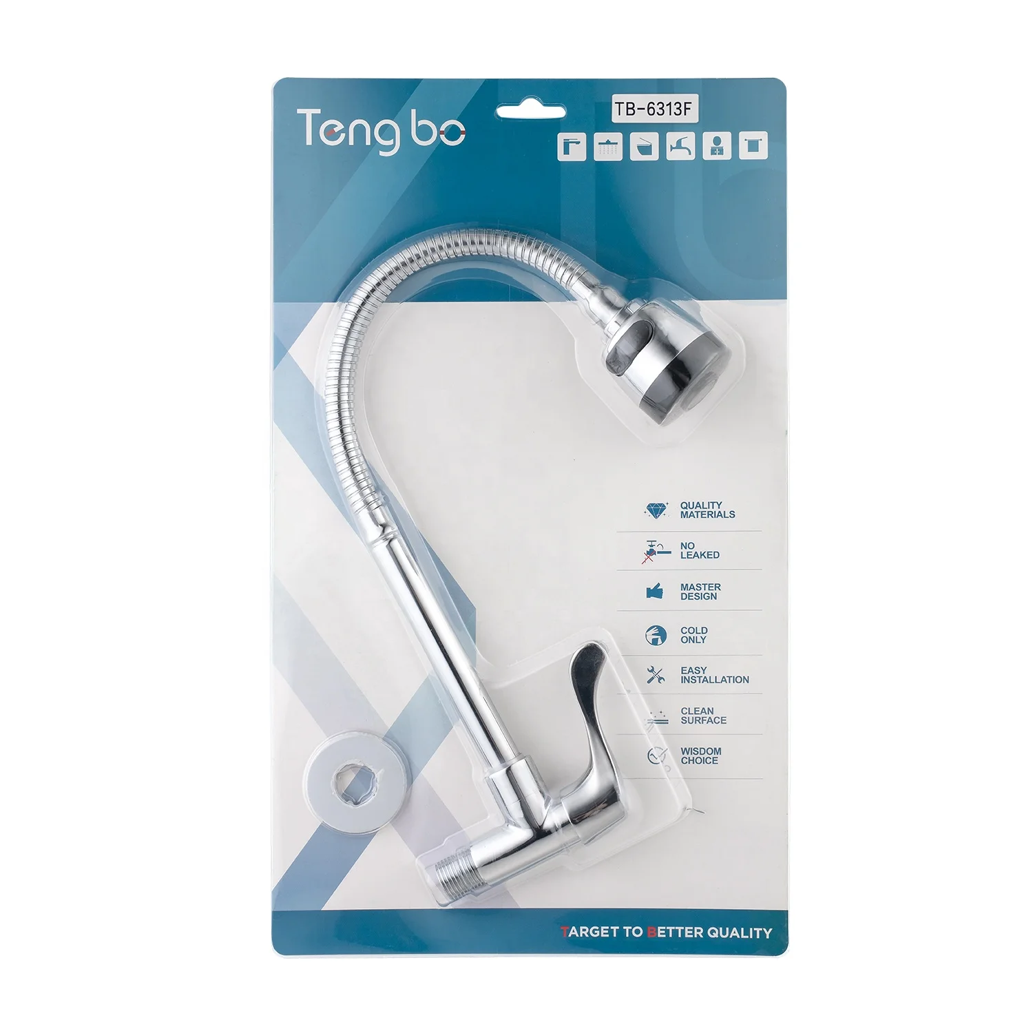 TB-63F Series modern single  cold water brass wall mounted faucet taps for kitchen sink toilet wash basin