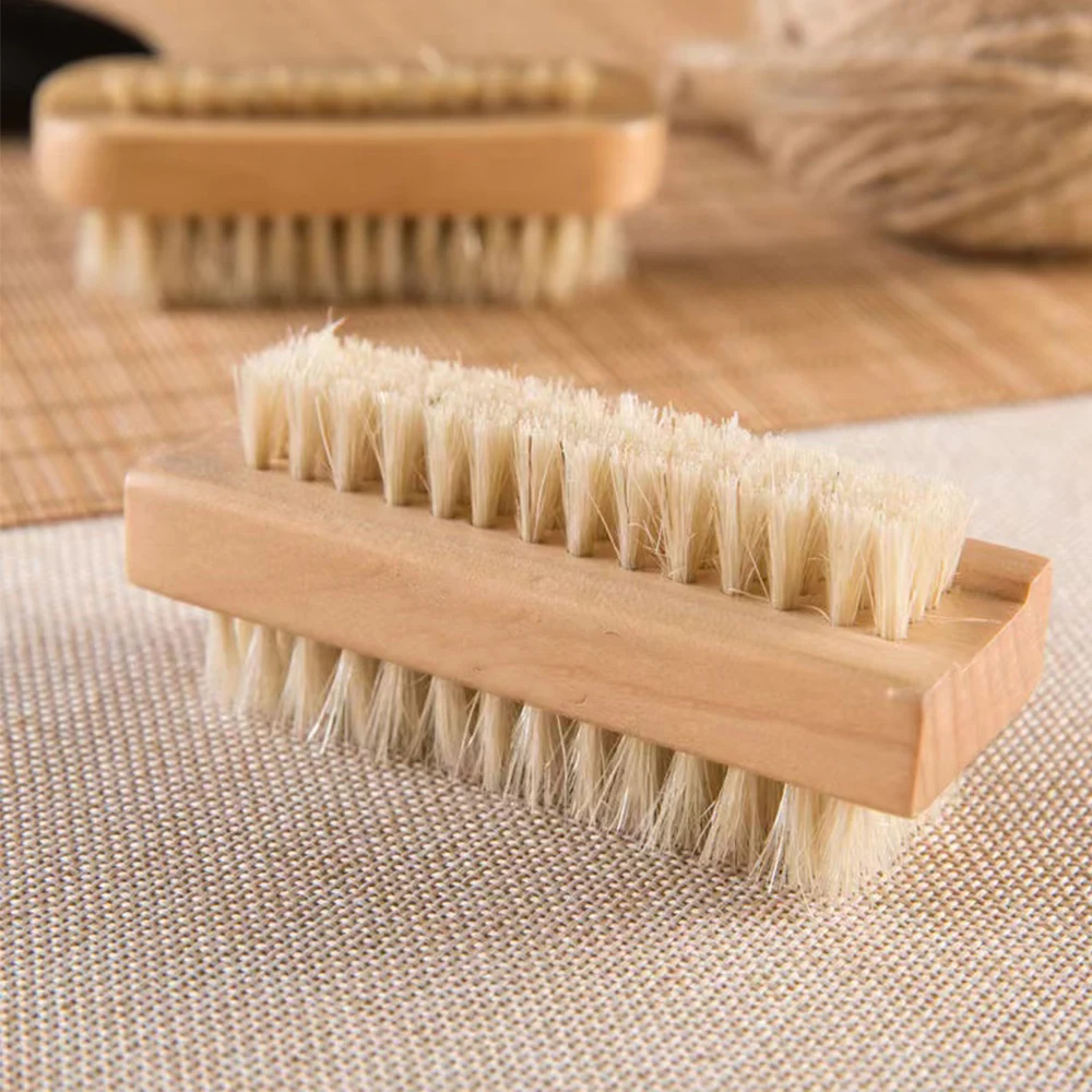 High quality environmental protection solid wood bristle mini shoe brush multifunctional soft-bristled shoe brush