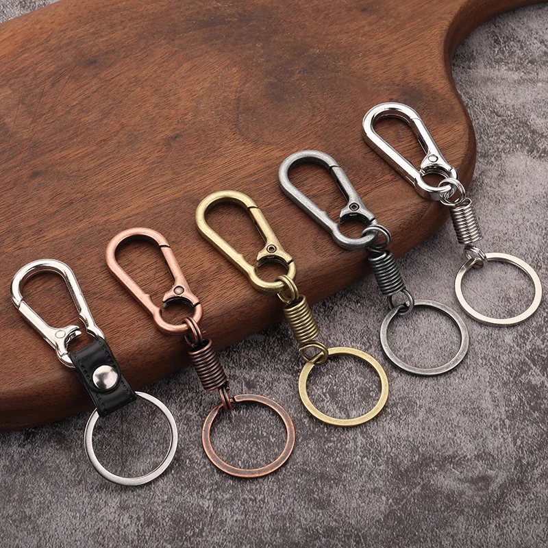 Personalized Creative Minimalist Colorful Spring Key Holder Metal Spring Keychain for Men Women Waist Hanging Buckle Accessories
