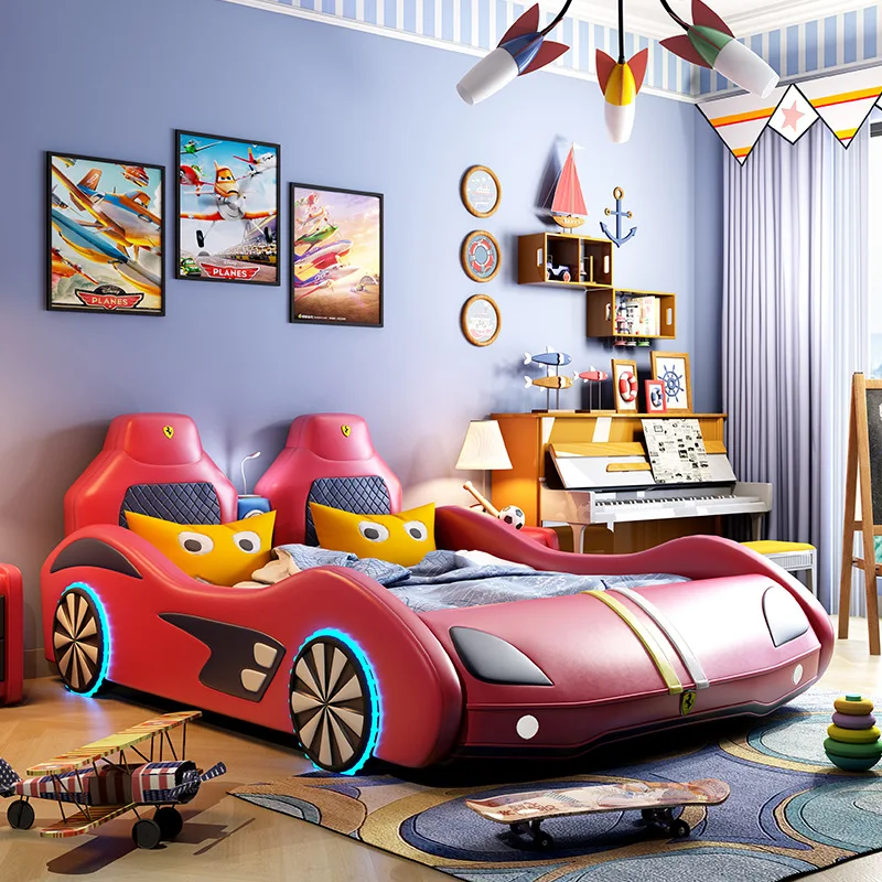 
China Supply Durable Car design Boy or Girl wooden frame bed for children 