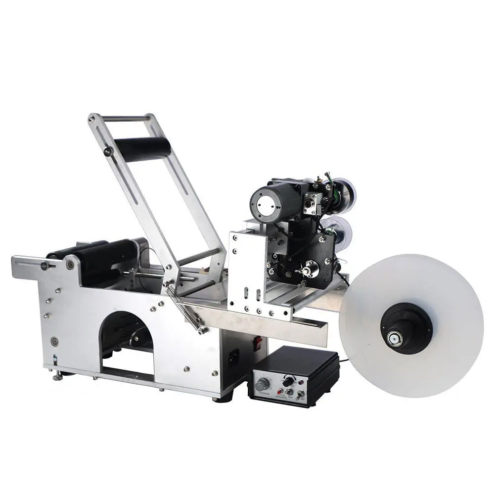 LT-50D Semi automatic date printer label Round beer bottle labeling machine with printing