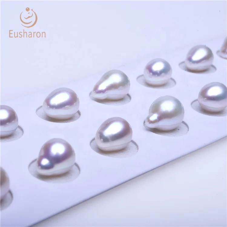 
Extreme Luster Matching Pair 7.5-10 mm AA Natural Cultured Baroque Loose Freshwater White Pearl for Earrings 